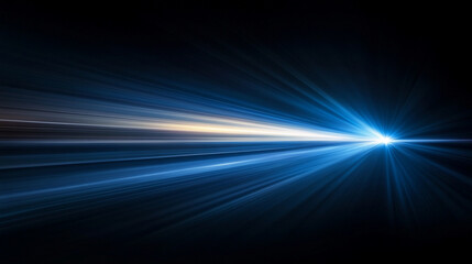 Dynamic burst of radiant white and blue light beams on deep black background, symbolizing energy, motion, and futuristic illumination with sharp contrast and glowing intensity.

