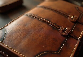 elegant vintage leather texture close detailing precise stitching rich tonal variations authentic aesthetic, material, craftsmanship, pattern, color, grain