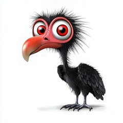Adorable Cartoon Baby Vulture Illustration