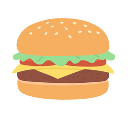 hamburger on white