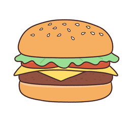 hamburger on a white
