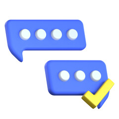 Check Talk 3D Icon Colorful Style