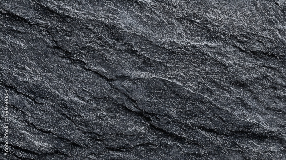 Poster close-up view of a dark stone surface revealing intricate textures and natural patterns. the rugged 