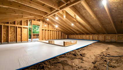 Residential Attic Framing Under Construction