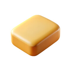 A single caramel candy isolated on transparent background