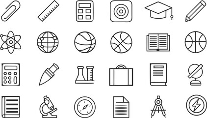 Collection of School and Science Icons education learning