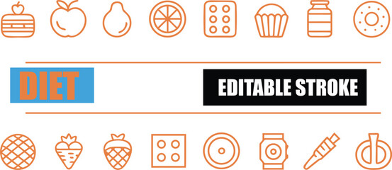 Food and Health Icons diet fruit