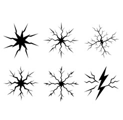 Lightning Bolt Clipart , Simple Black Silhouette Storm Graphics, Realistic Lightning Weather Strike Cut File