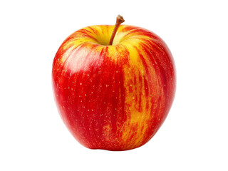 Red and yellow striped apple isolated on black background, Isolated On Transparent Background, Png
