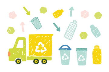 Eco-Friendly Recycling Illustration: a vibrant illustration showing eco-conscious disposal