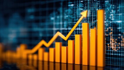 Graphical representation of rising trend.