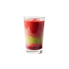 Layered Fruit Smoothie in Glass.
