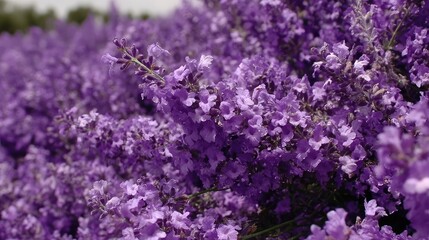 Obraz premium Blooming Lavender Field with Close-up of Purple Flowers