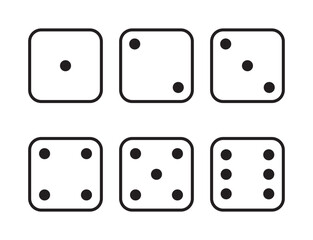 Game dice icons set isolated vector illustration, Set of game dice icon. . Dice game vector icon set isolated on white background