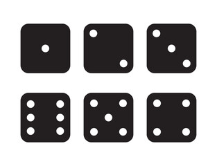 Game dice icons set isolated vector illustration, Set of game dice icon. . Dice game vector icon set isolated on white background