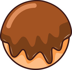 A donut icon with various icing and toppings, ideal for food-related design or digital use.