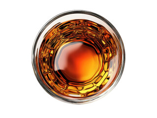 Amber liquid in a glass isolated on a transparent background drink beverage