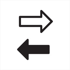 Opposite direction arrows simple outline and solid fill