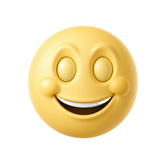 Yellow smiley face with closed eyes and braces isolated on transparent background