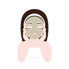Woman with Mugwort Clay Face Mask