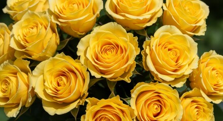 Fototapeta premium Bouquet of vibrant yellow roses (2)
