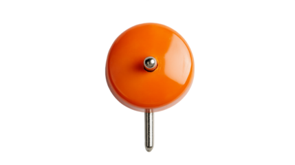 Vibrant Orange Bicycle Bell on Transparent Background, PNG