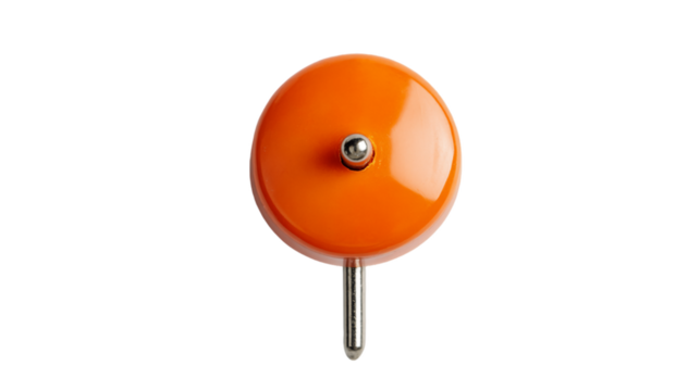 Vibrant Orange Bicycle Bell on Transparent Background, PNG - Powered by Adobe
