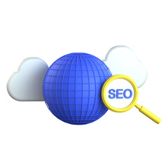 SEO Global Analysis 3D Icon Colorful Style