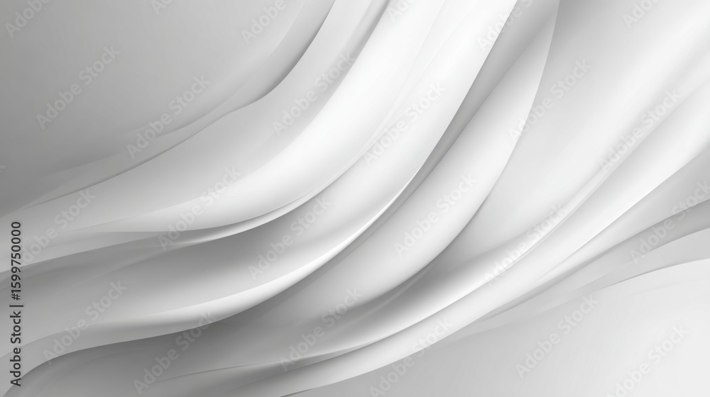 Poster gentle waves of white fabric intertwine, creating a calm and elegant backdrop that evokes a sense of