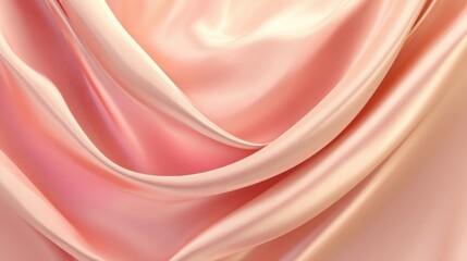 Obraz premium Soft silk fabric in gentle blush hues flows gracefully, creating elegant ripples and drapes. The smooth texture catches the light beautifully, enhancing its luxurious appearance.