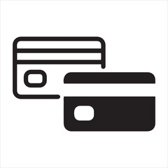 Obraz premium Two stylized credit cards with chip and stripes