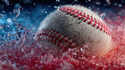 Baseball player hitting ball with baseball and glass of beer,Slow motion Baseball ball flying with stadium background concept of strength,home run,baseball field with grandstand.