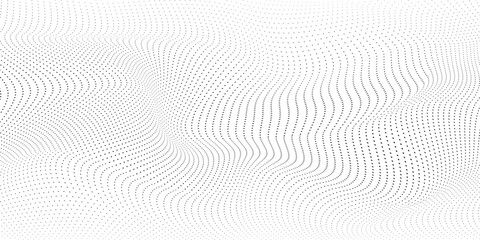 Wavy Abstract Line Background – Black and White Optical Flow Vector and dhot patern