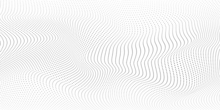 Wavy Abstract Line Background &ndash; Black and White Optical Flow Vector and dhot patern