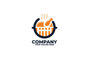 Modern BBQ Chicken Logo Design