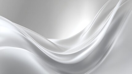 Obraz premium Delicate white fabric undulates gracefully, creating soft folds and smooth textures. The light reflects off the surface, enhancing the serene and calming atmosphere.