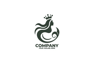 Fantasy Mermaid Flat Logo Design