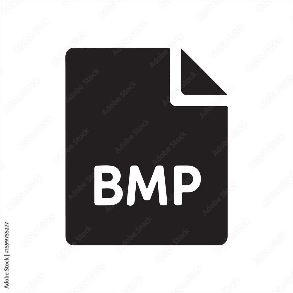 Poster simple black icon representing a bmp file format