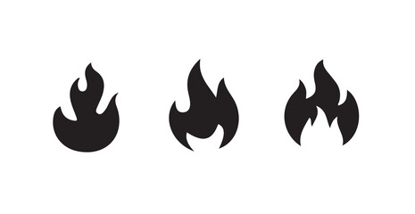 Fire icon vector. fire sign and symbol,  burning, heat, energy icons in line art style collection, vector illustration eps 10.