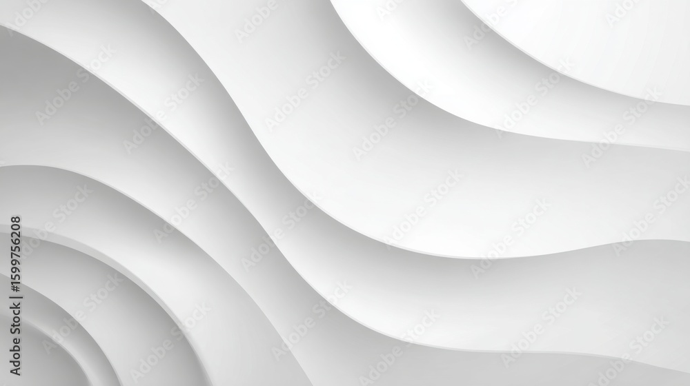 Poster curved lines in varying widths form a dynamic white wave pattern, showcasing the beauty of minimalis