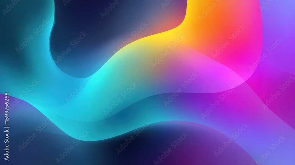Poster a mesmerizing display of colorful swirls blending shades of blue, pink, and orange. the design evoke