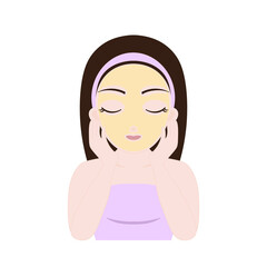 Young Woman Applying Face Product and Massaging Cheeks