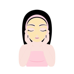 Young Woman Applying Face Product and Massaging Cheeks