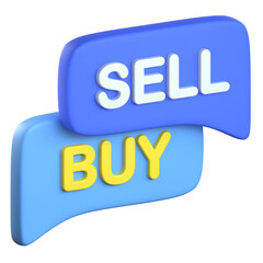 Buy And Sell 3D Icon Colorful Style