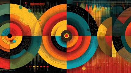 Colorful pie chart segments float in abstract digital space, illustrating data visualization, business analytics, and design-forward infographics for smart enterprise reporting.