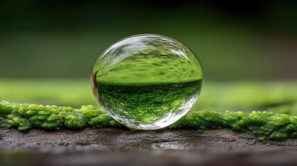 Crystal Ball on Green Moss