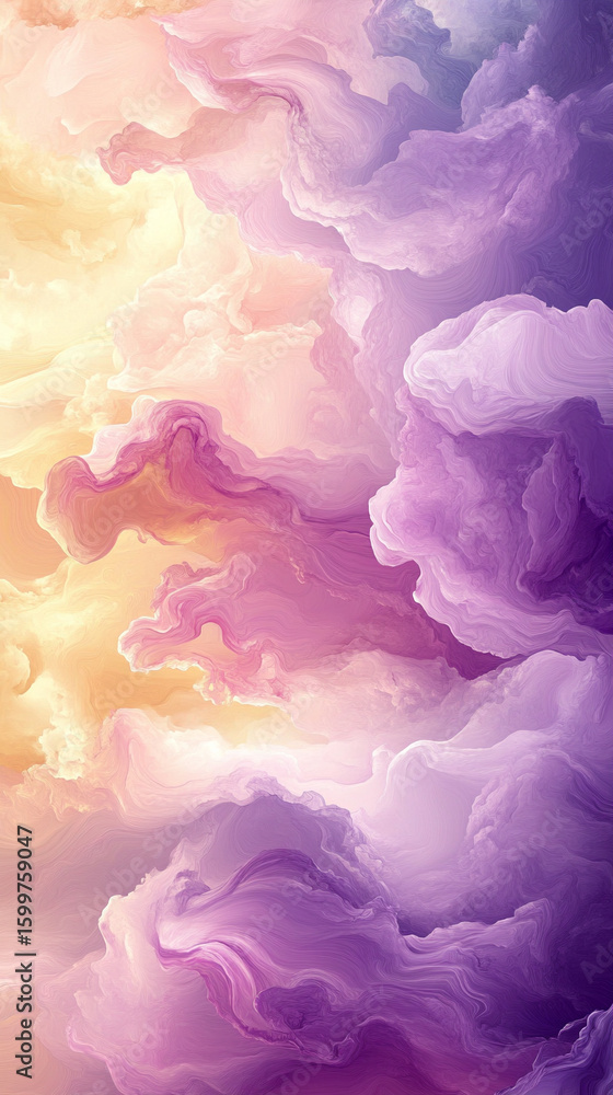 Aufkleber smooth gradient background blending soft lilac ice and warm banana cream hues, creating a gentle, pa