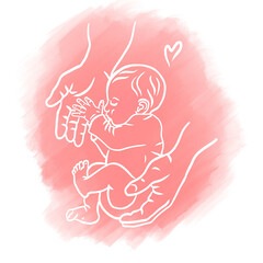 Baby Held Gently by Hands