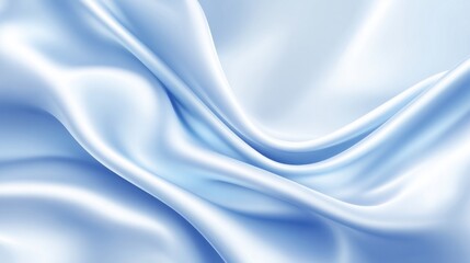 Obraz premium Luxurious blue satin fabric flows smoothly, reflecting soft light. The gentle folds create a calming atmosphere, perfect for a peaceful environment or elegant decor.