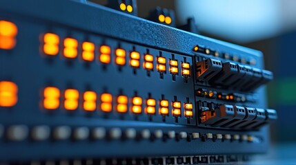 Server Room: Network Hardware Close-Up